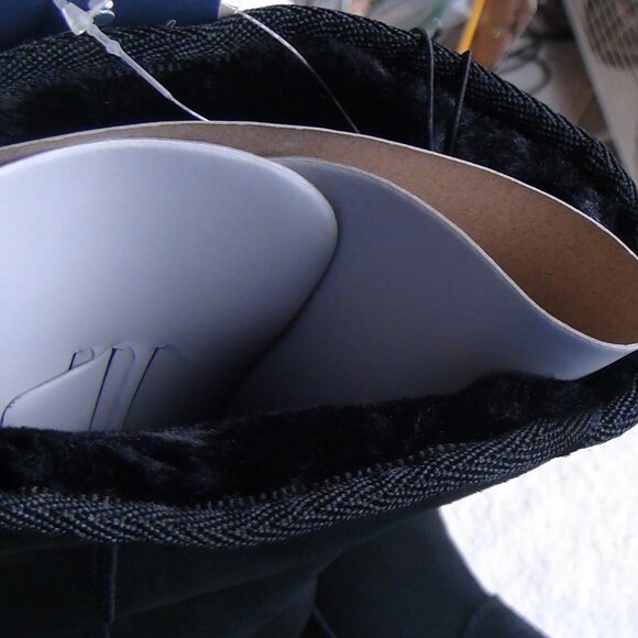 Universal Thread Women's Sarah Black Suede Leather Shearling Winter Boots Size 8 - Picture 11 of 16